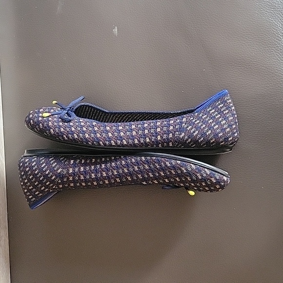 Rothy's The Bow Round Toe Evening Metallic Knit Fabric Ballet Flat - Picture 8 of 12